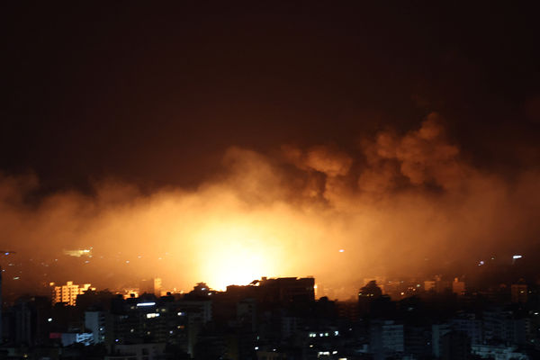 ▲▼以色列3日凌晨空襲黎巴嫩首都貝魯特（Beirut）。（圖／路透）