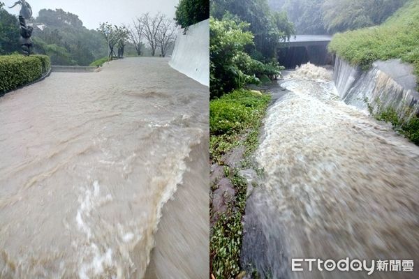 ▲▼朱銘美術館受到暴雨影響，館內淹水嚴重。（圖／記者郭世賢翻攝）