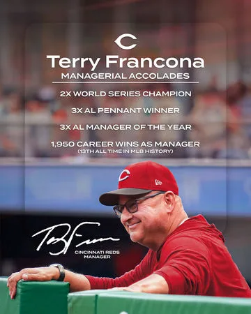 ▲▼法蘭科納（Terry Francona）正式接任辛辛那提紅人隊總教練            。（圖／翻攝自紅人隊x）