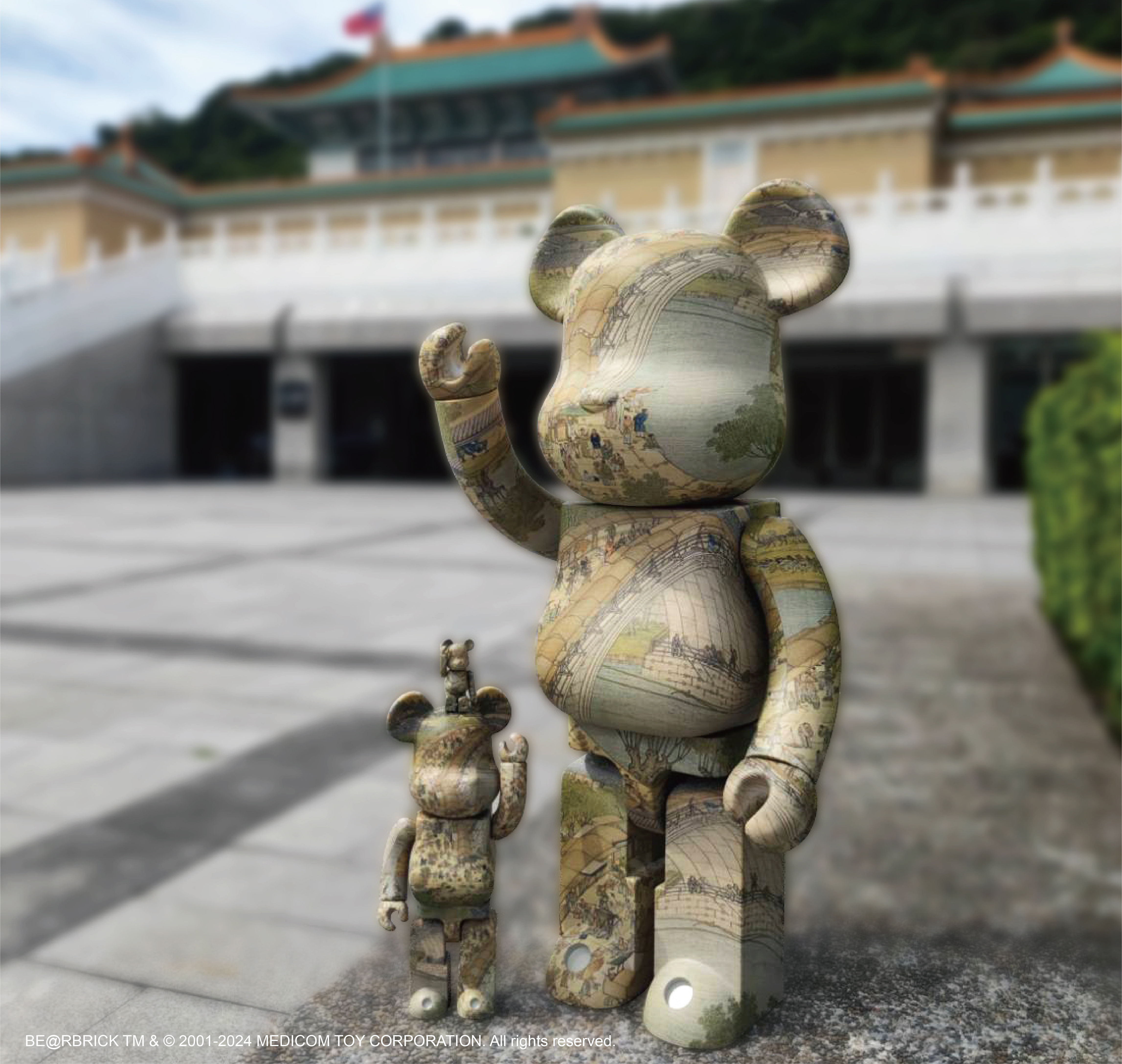 ▲▼故宮聯名BE@RBRICK，推出全球限量版1000%〈清明上河圖〉聯名款庫柏力克熊。（圖／故宮提供）