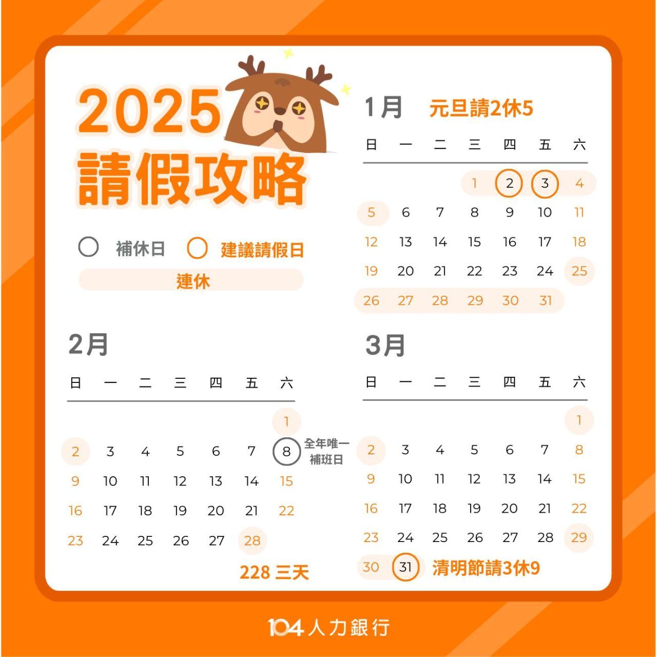 ▲▼2025請假攻略,元旦,清明。（圖／取自《104職場力》）