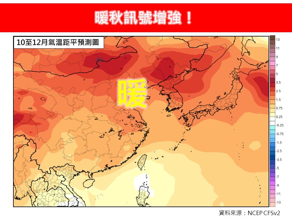 ▲▼林得恩：暖秋訊號增強！（圖／翻攝臉書／林老師氣象站）