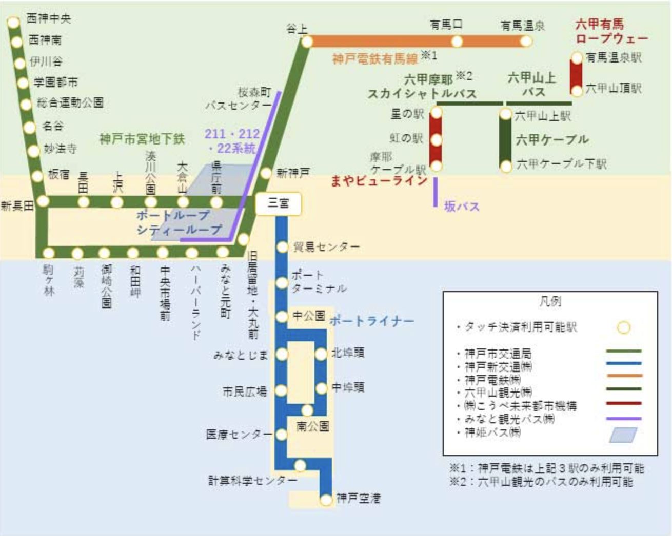 ▲▼神戶適用範圍。（圖／翻攝自神戶市營地下鐵官網）