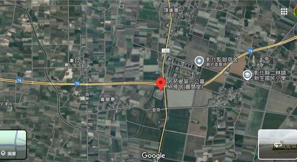 ▲縣府選址在芳苑鄉蓋火葬場。（圖／翻攝自Google Map.）