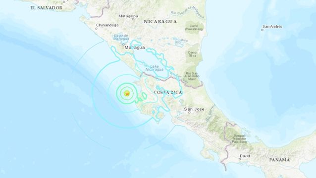 ▲▼哥斯大黎加近海規模6.2地震　暫無重大傷亡災損通報。（圖／翻攝USGS）