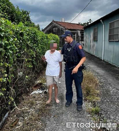 ▲潮州警分局竹田所警員鄞哲偉找到曾姓阿北            。（圖／記者陳崑福翻攝）