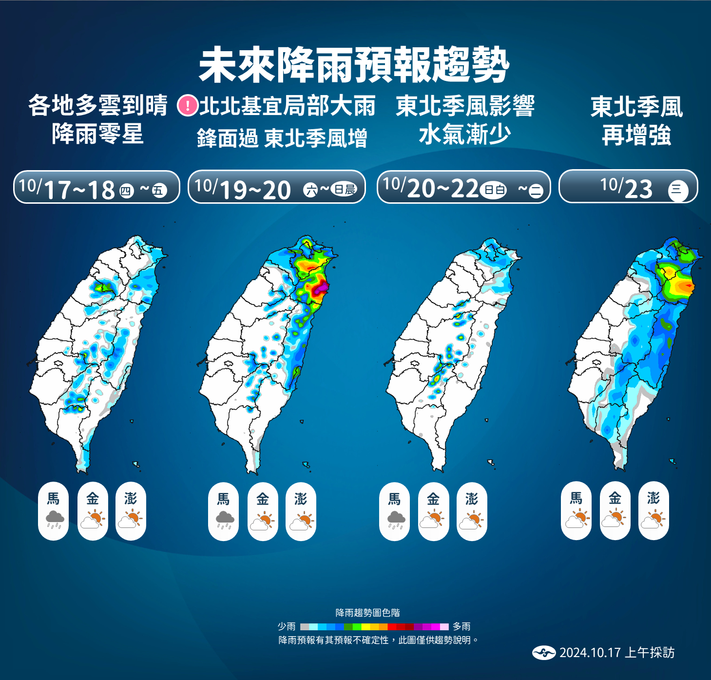 ▲▼未來天氣趨勢。（圖／氣象署提供）