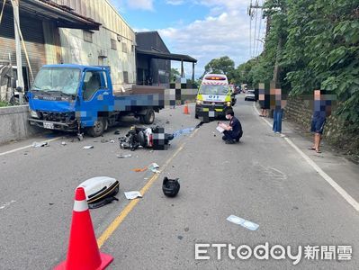 疑跨雙黃線超車！20歲騎士對撞貨車噴飛慘死　母悲慟見最後一面