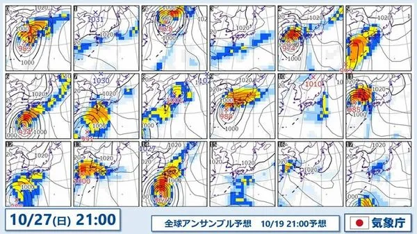 ▲▼日本氣象廳颱風路徑預測模型。（圖／取自日本氣象廳）