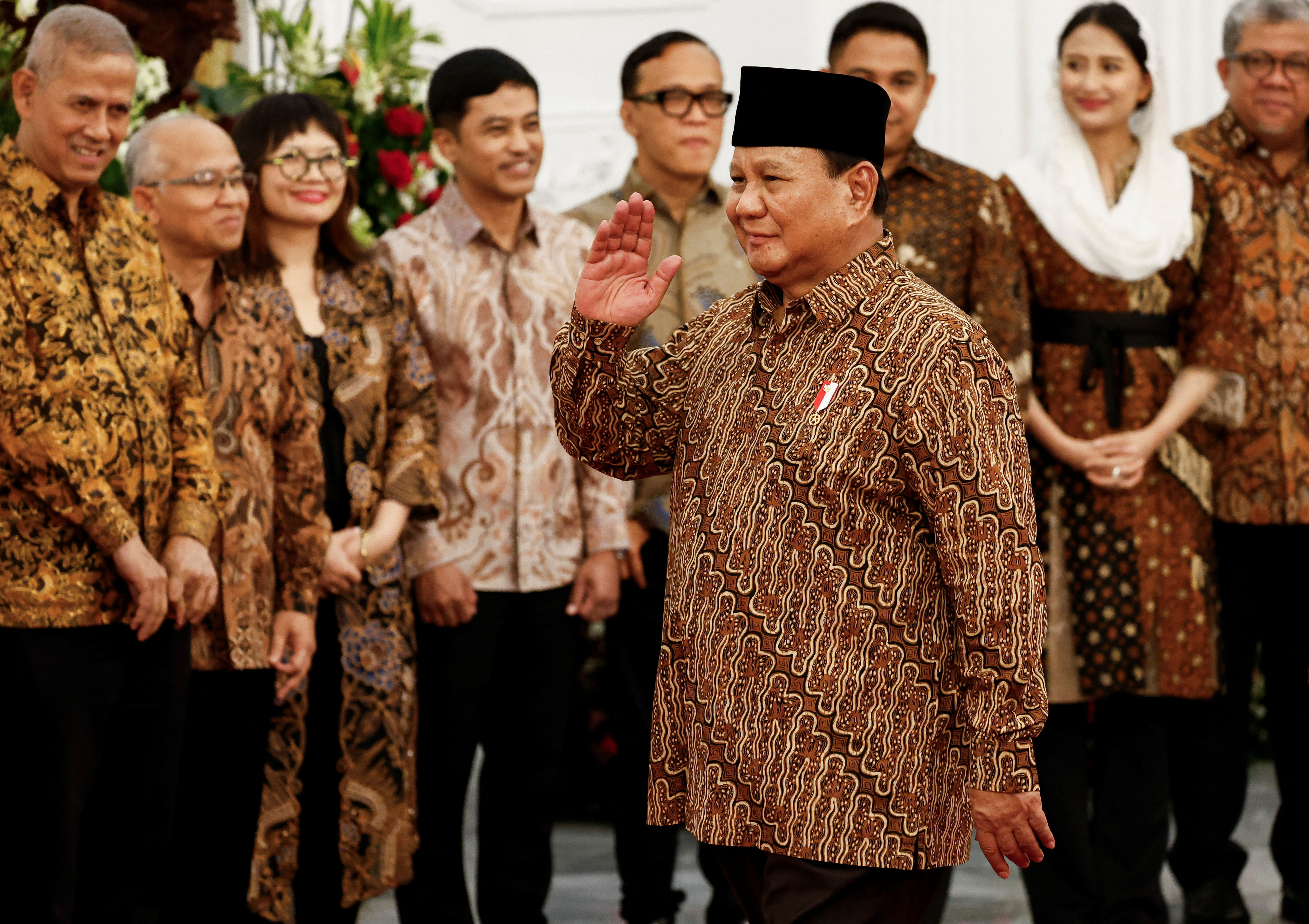 ▲▼  印尼新任總統普拉伯沃（Prabowo Subianto）20日就任後，當晚即公布新內閣名單。（圖／路透）