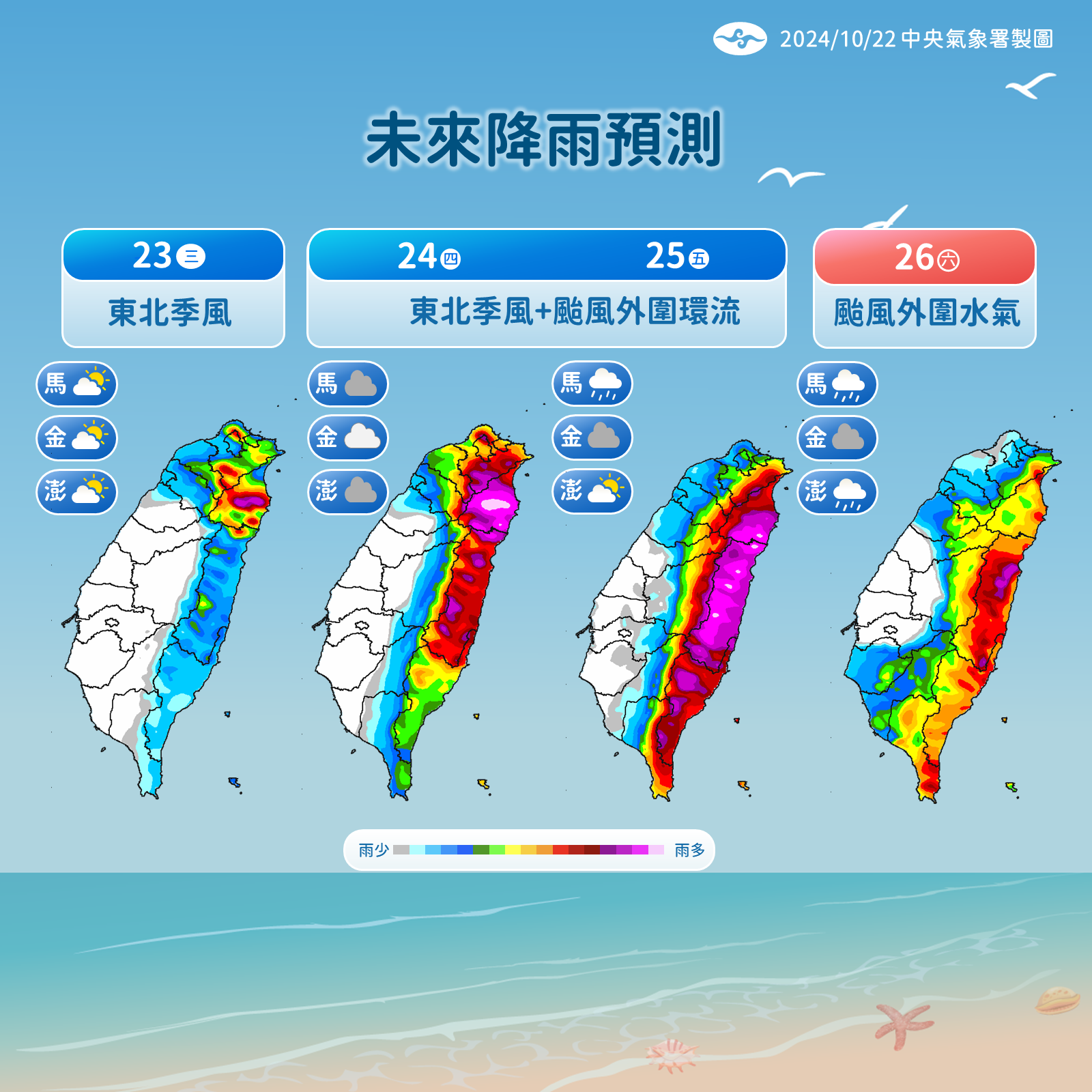 ▲▼未來天氣趨勢 。（圖／氣象署提供）