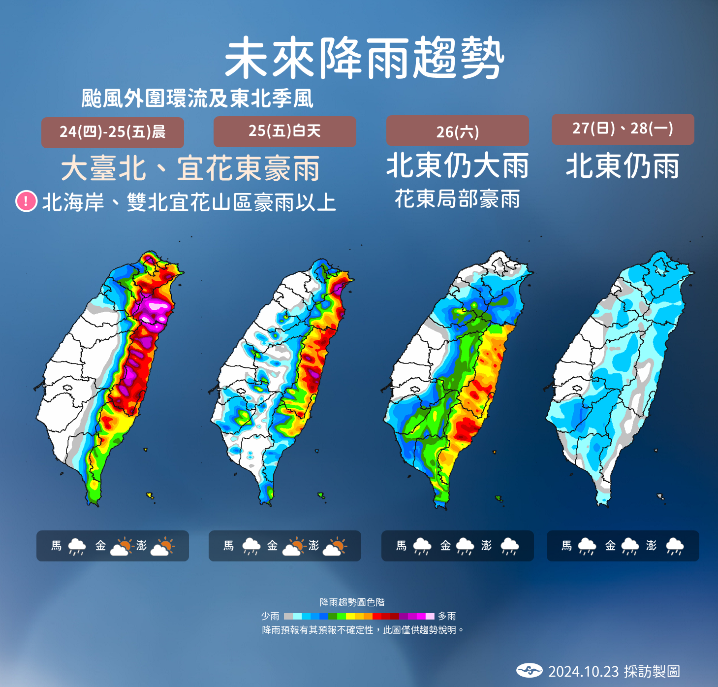 ▲▼未來天氣趨勢。（圖／氣象署提供）