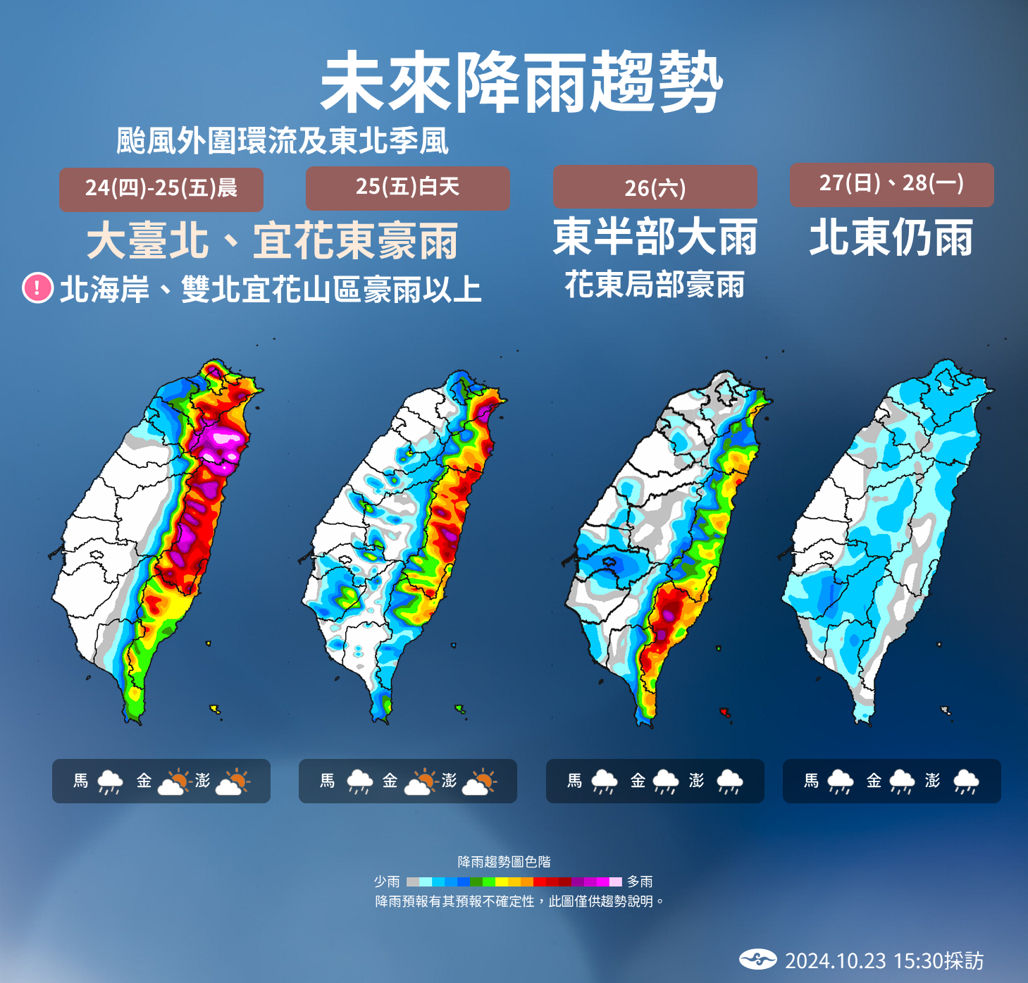 ▲▼未來天氣趨勢。（圖／氣象署提供）