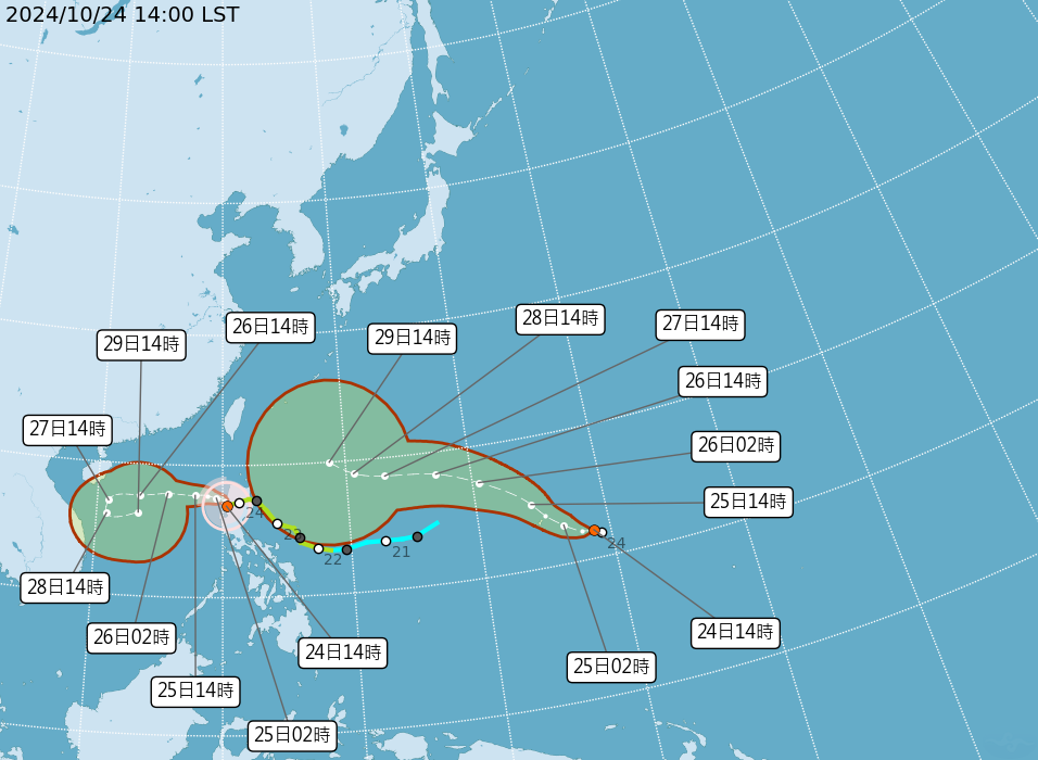 ▲▼颱風最新位置 。（圖／氣象署提供）