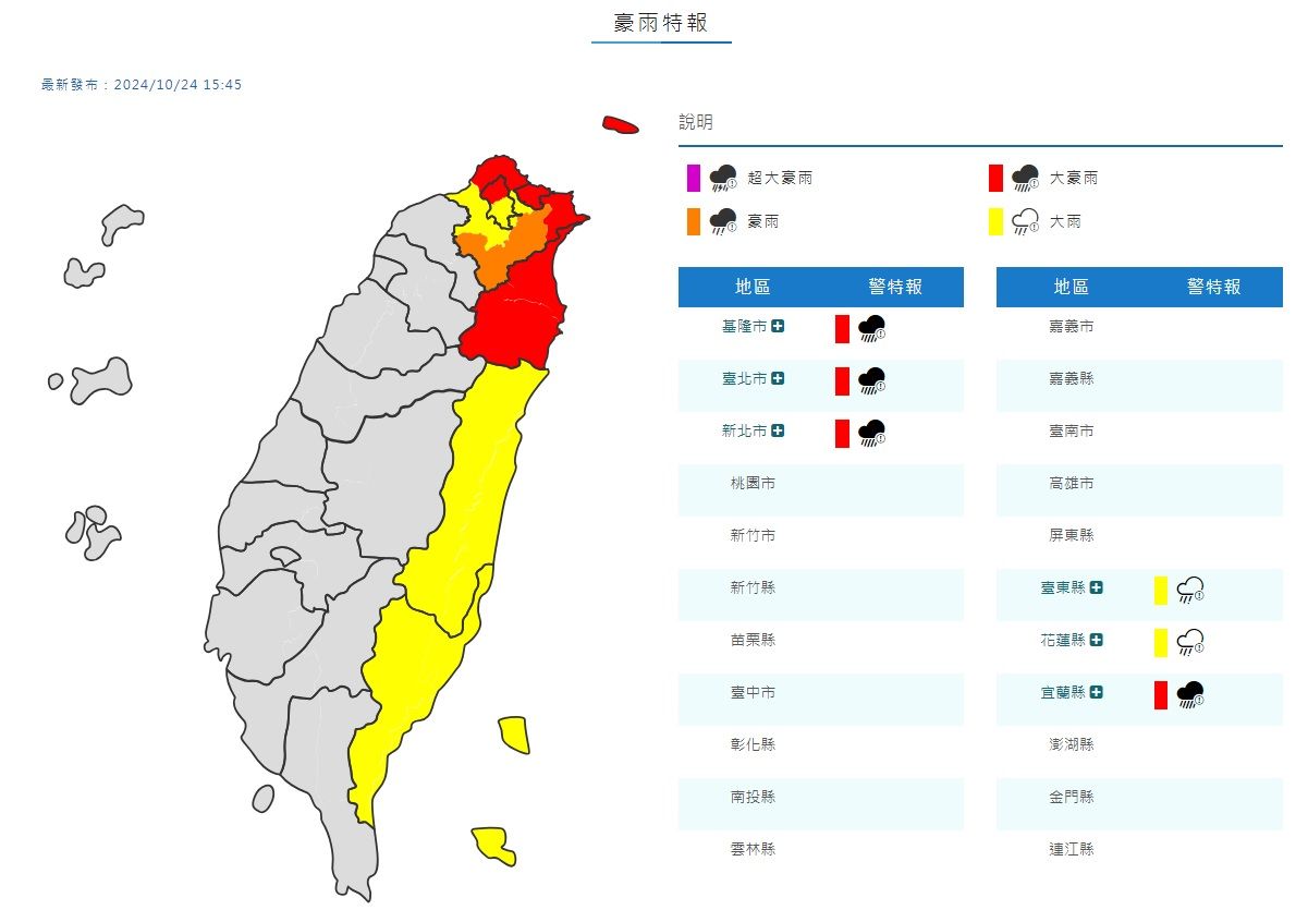 ▲▼豪雨特報。（圖／氣象署）