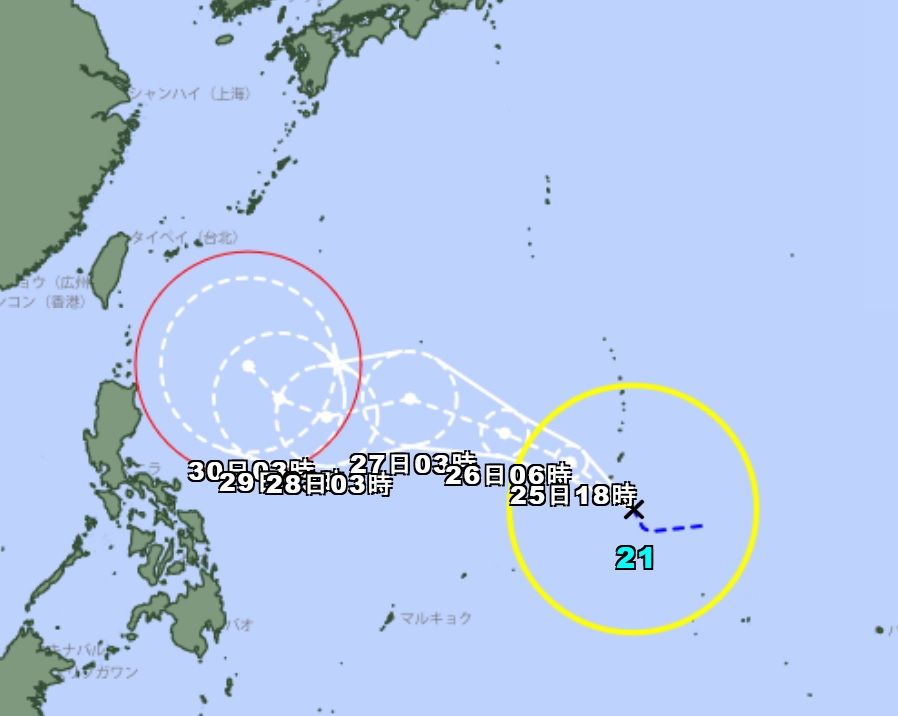 ▲▼康芮颱風上午生成。（圖／取自日本氣象廳網站）