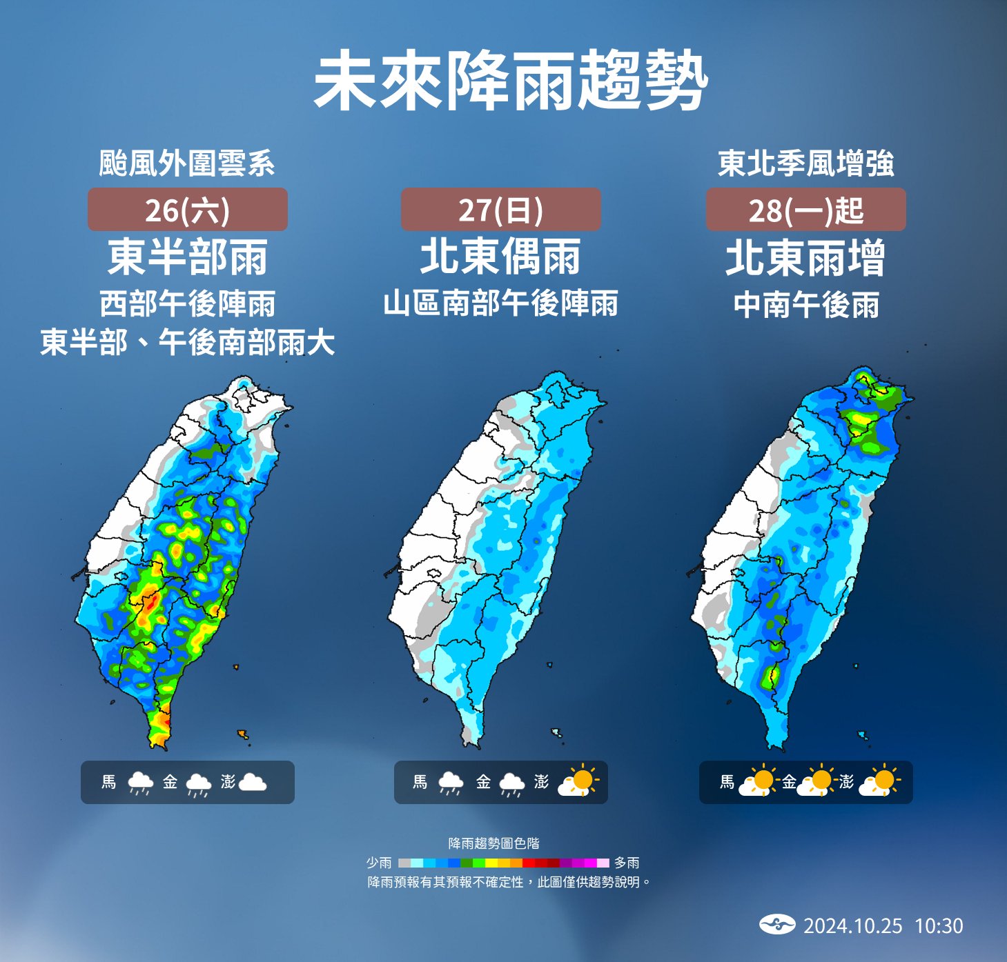 ▲▼未來天氣趨勢。（圖／氣象署提供）