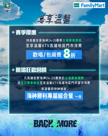 ▲高雄全家海神與KTV南霸天享溫馨推出強強聯手企劃。（圖／海神提供）