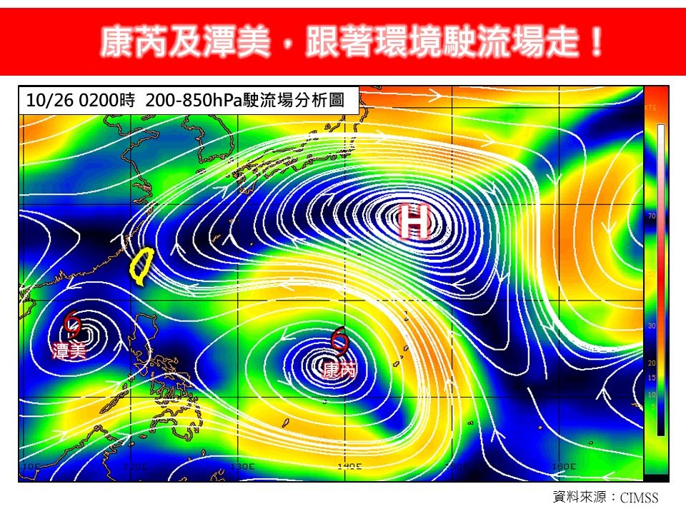 ▲▼林得恩：康芮及潭美，跟著環境駛流場走！（圖／翻攝臉書）