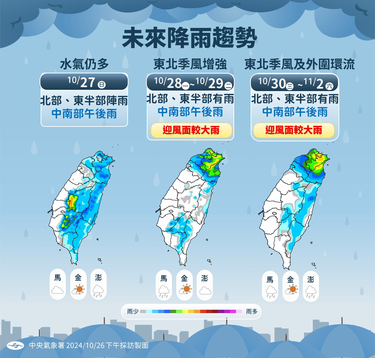 ▲▼未來降雨趨勢 。（圖／氣象署提供）