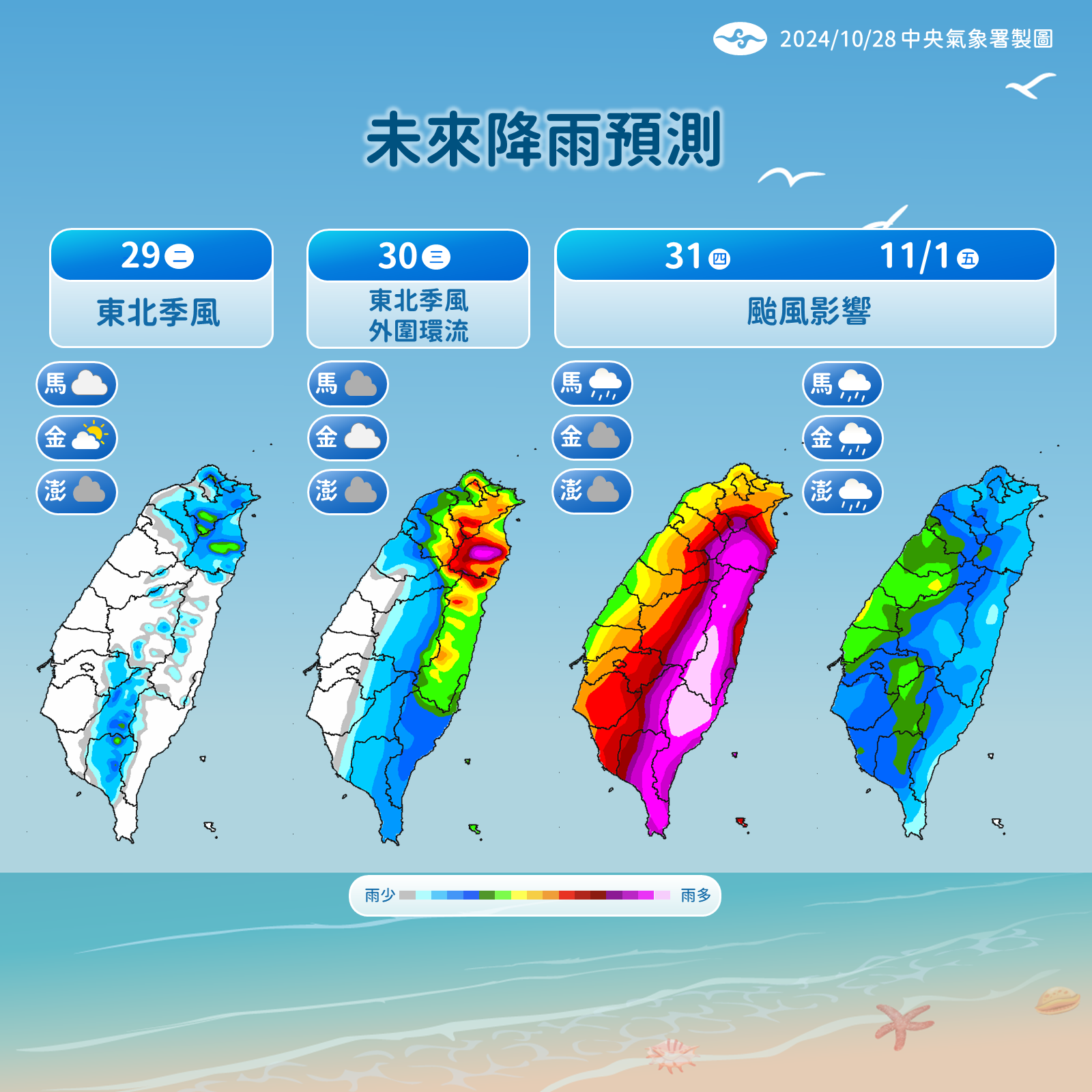 ▲▼天氣趨勢。（圖／氣象署提供）