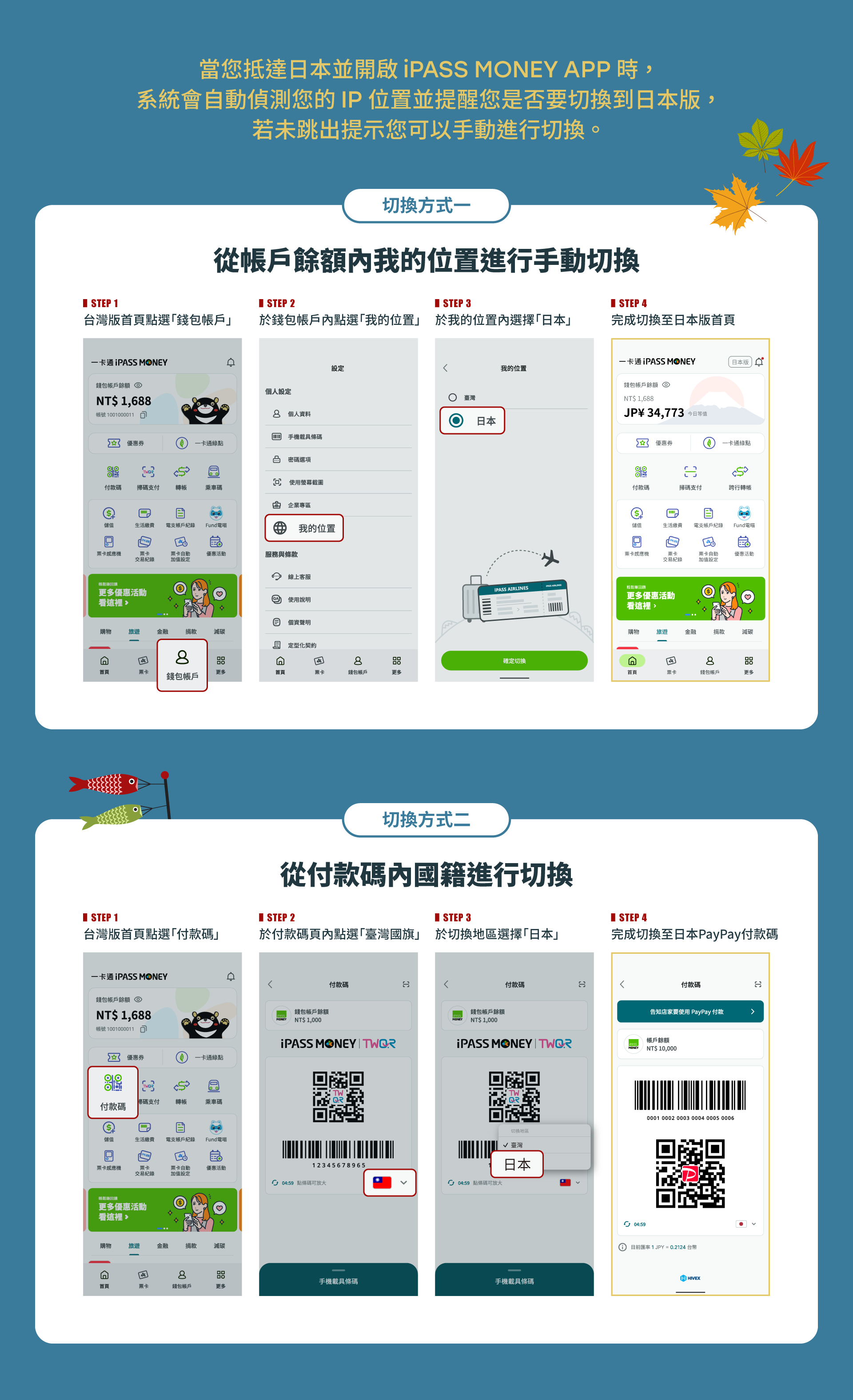 ▲一卡通iPASS MONEY切換日本版即可刷PayPay。（圖／一卡通公司提供）