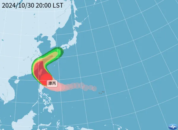 ▲強颱康芮。（圖／翻攝自氣象署）