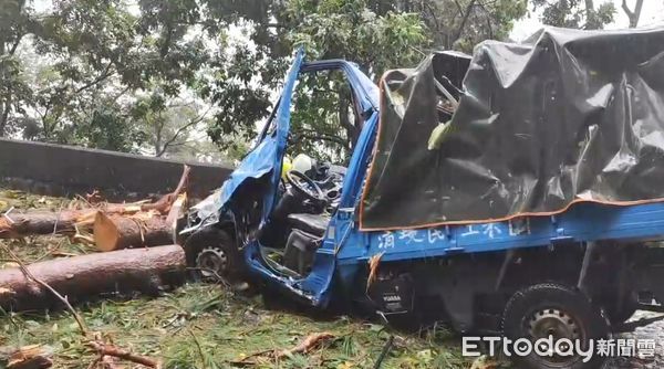 ▲▼    合歡山台14甲線路樹砸車，1人命危送醫搶救         。（圖／記者高堂堯翻攝）