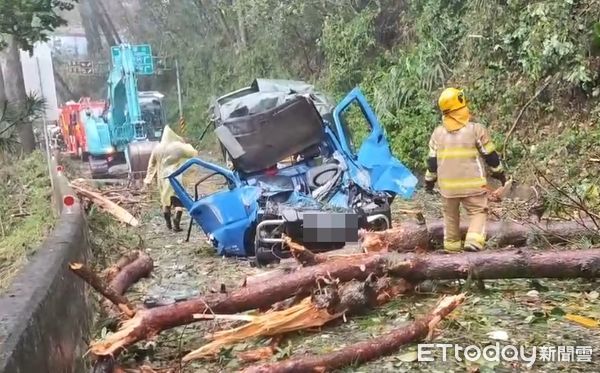 ▲▼    合歡山台14甲線路樹砸車，1人命危送醫搶救         。（圖／記者高堂堯翻攝）