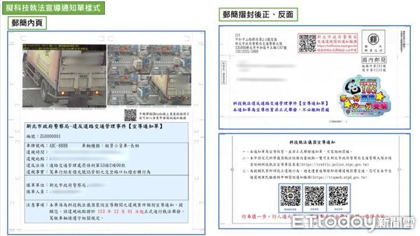 ▲▼新北警將新設39處科技執法，並設警告牌告知用路人，警方統計最多違規的5處路口，警方公布39處科技執法地點，新北警首創盲測期間寄送違規民眾免裁罰通知單             。（圖／記者陳以昇翻攝）