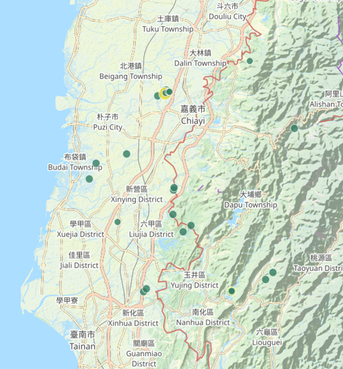 ▲▼去年1月到11月7日發生29起地震，顯著有感地震3起、小區域地震26起，密集區在嘉義縣新港鄉。（圖／氣象署提供）