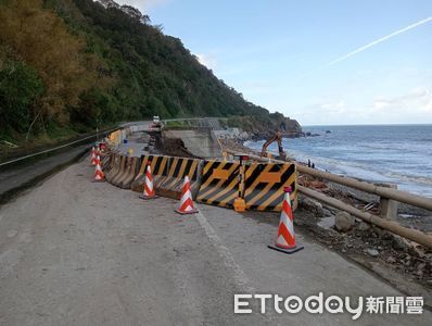 路基掏空搶修！花蓮台11線新社至大灣施工　單向雙向通行