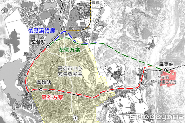 ▲▼高鐵南延屏東路線兩方案。（圖／記者李姿慧翻攝）