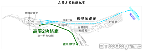 ▲▼高鐵南延左營案路線。（圖／記者李姿慧翻攝）