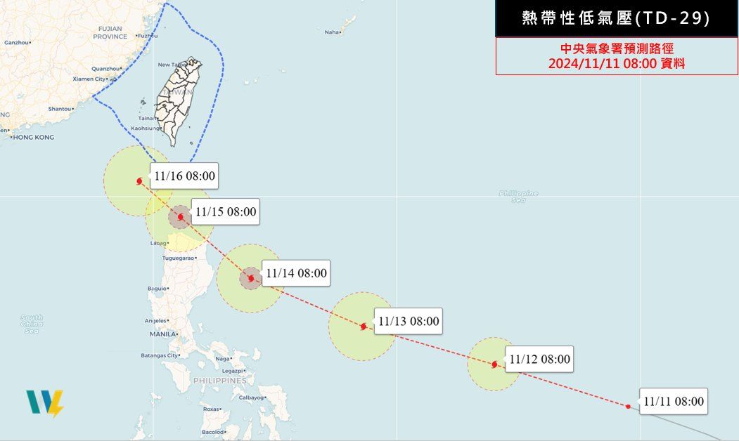 ▲▼準天兔颱風路徑預測 。（圖／翻攝天氣職人-吳聖宇臉書）