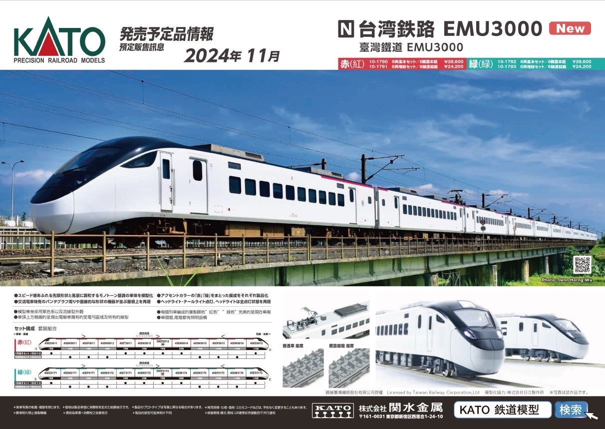 ▲▼台鐵推出EMU3000型N規模型。（圖／台鐵公司提供）