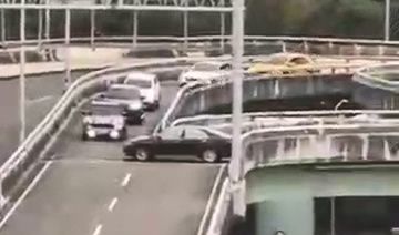 ▲▼1輛自小客車行駛高鐵台中站區，疑因不熟路況，開錯車道一路逆向。（圖／翻自黑豪家族，下同）