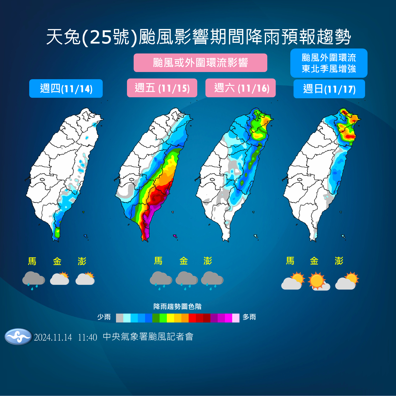 ▲▼未來天氣趨勢。（圖／氣象署提供）