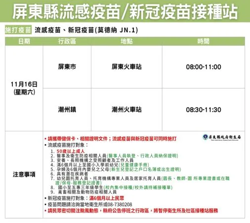 ▲屏東縣政府衛生局疫苗注射             。（圖／屏東縣政府衛生局提供）