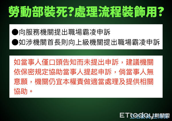 ▲▼ 對於一名勞動部北基宜花金馬分署一名吳姓公務員，因承受分署長謝宜容職場霸凌輕生，國民黨召開記者會怒批勞動部未對外說明。（圖／國民黨團提供）