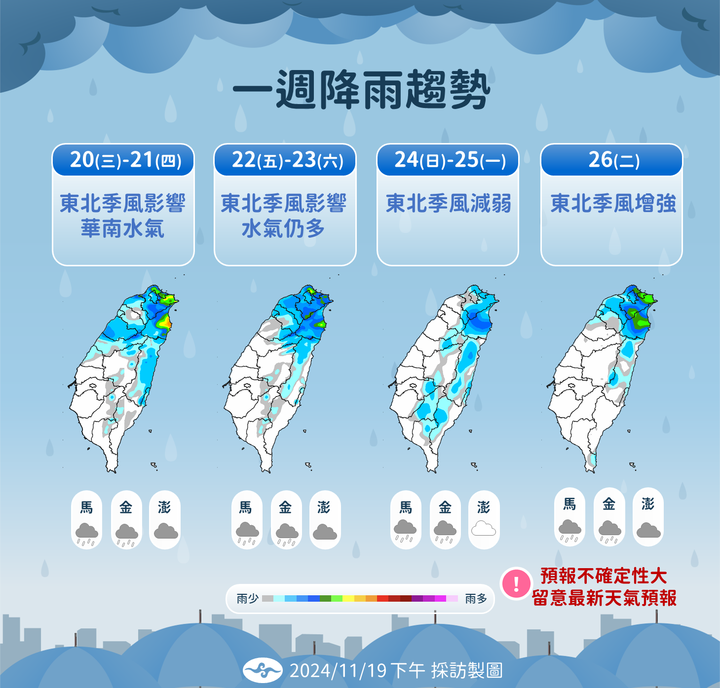 ▲▼未來天氣趨勢。（圖／氣象署提供）