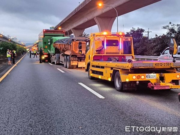 ▲國1北上中壢段6部車車禍事故。（圖／國道公路警察局第一大隊提供）