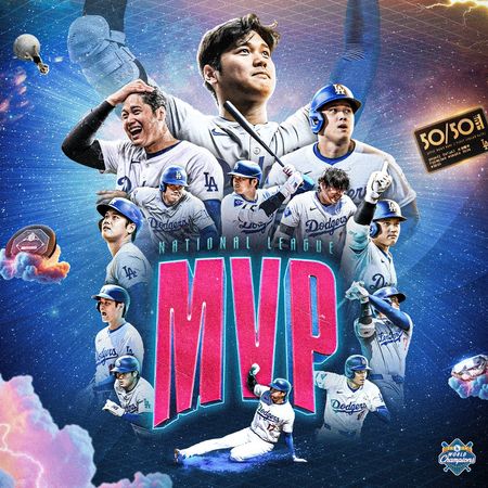 ▲▼大谷翔平奪國聯MVP。（圖／截自X:Los Angeles Dodgers）