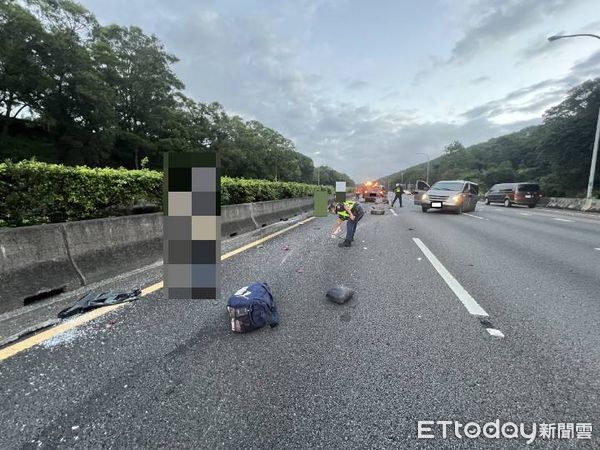 ▲▼      國道1號北向153.6公里三義路段車禍       。（圖／記者楊永盛翻攝）