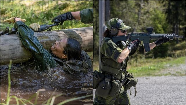 ▲▼瑞典王儲維多利亞公主（Crown Princess Victoria of Sweden）接受海軍陸戰隊的特別軍事訓練。（圖／翻攝自Facebook／Kungahuset）