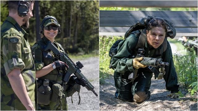 ▲▼瑞典王儲維多利亞公主（Crown Princess Victoria of Sweden）接受海軍陸戰隊的特別軍事訓練。（圖／翻攝自Facebook／Kungahuset）