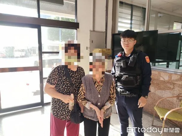 ▲▼老婦人女兒趕到派出所接領母親並激動向員警道謝。（圖／吉安警分局提供，下同）