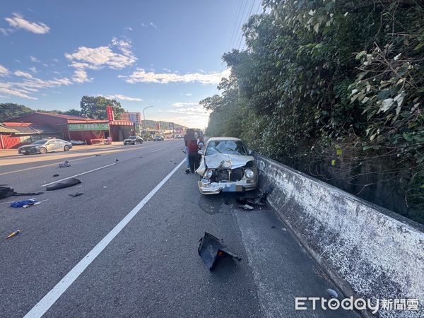 ▲苗栗三義台13線伯公坑長下坡路段，24日發生轎車逆向撞機車、騎士枉死事故。（圖／記者楊永盛翻攝）