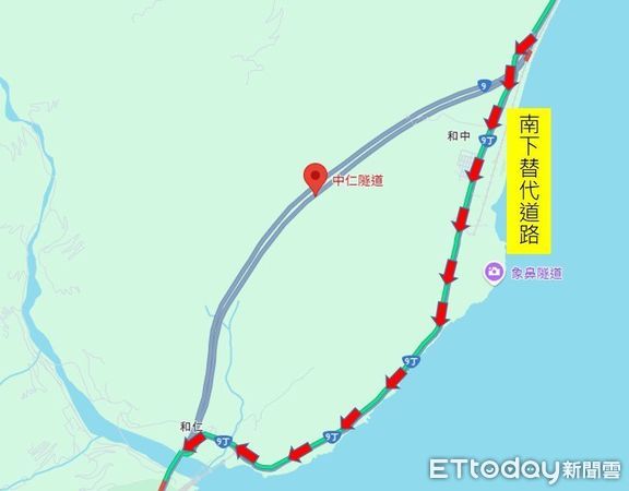 ▲蘇花改中仁隧道南下隧道自11月30日17時起採全時段24小時道路封閉管制。（圖／公路局提供，下同）