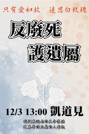 ▲▼12月3號反廢死「白玫瑰活動」。（圖／翻攝自Facebook／趙少康）